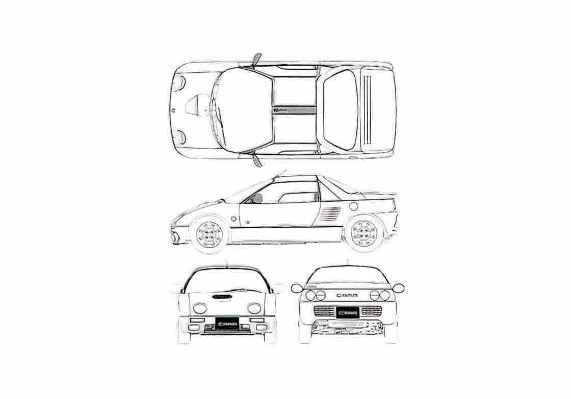 Blueprint Suzuki Cara Coupe 1993 A4 Photo Print