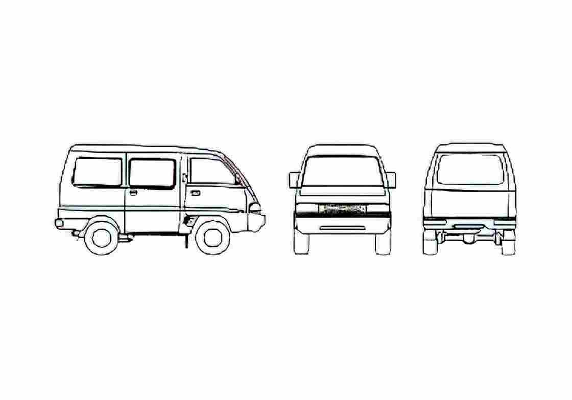 Blueprint Suzuki Carry 1.5 Microvan 2008 A4 Photo Print