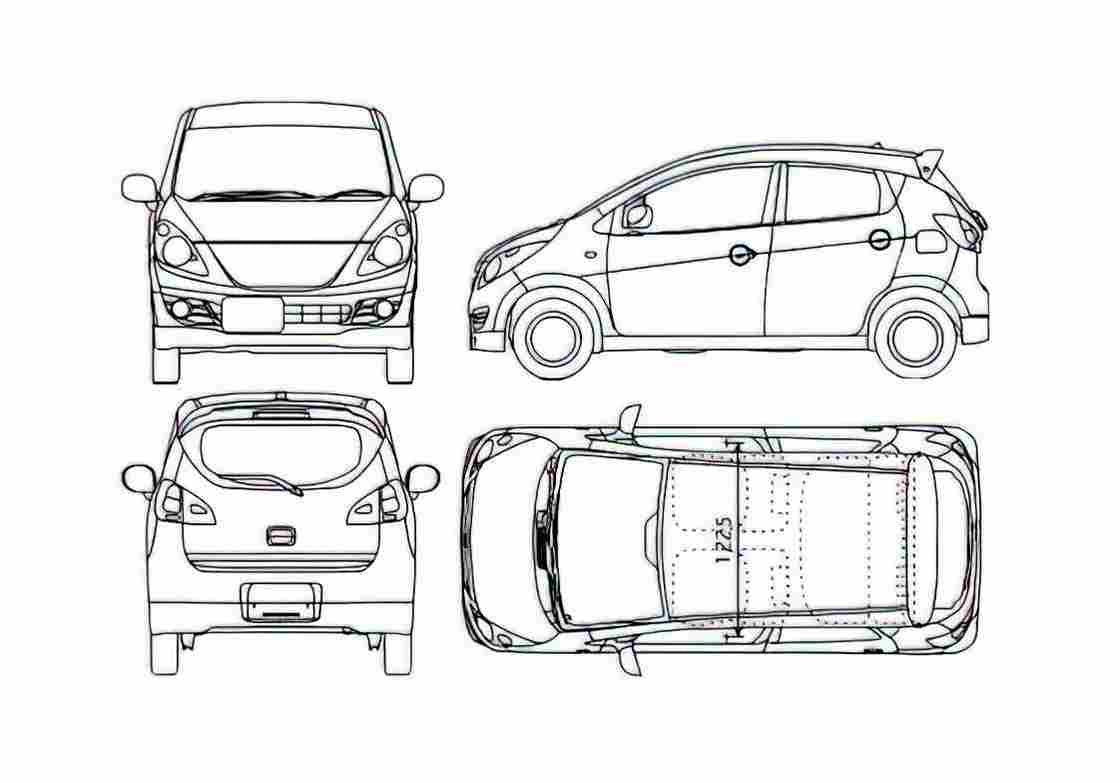 Blueprint Suzuki Cervo Hatchback 2007 A4 Photo Print