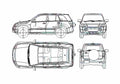 Blueprint Suzuki Escudo SUV 2006 A4 Photo Print