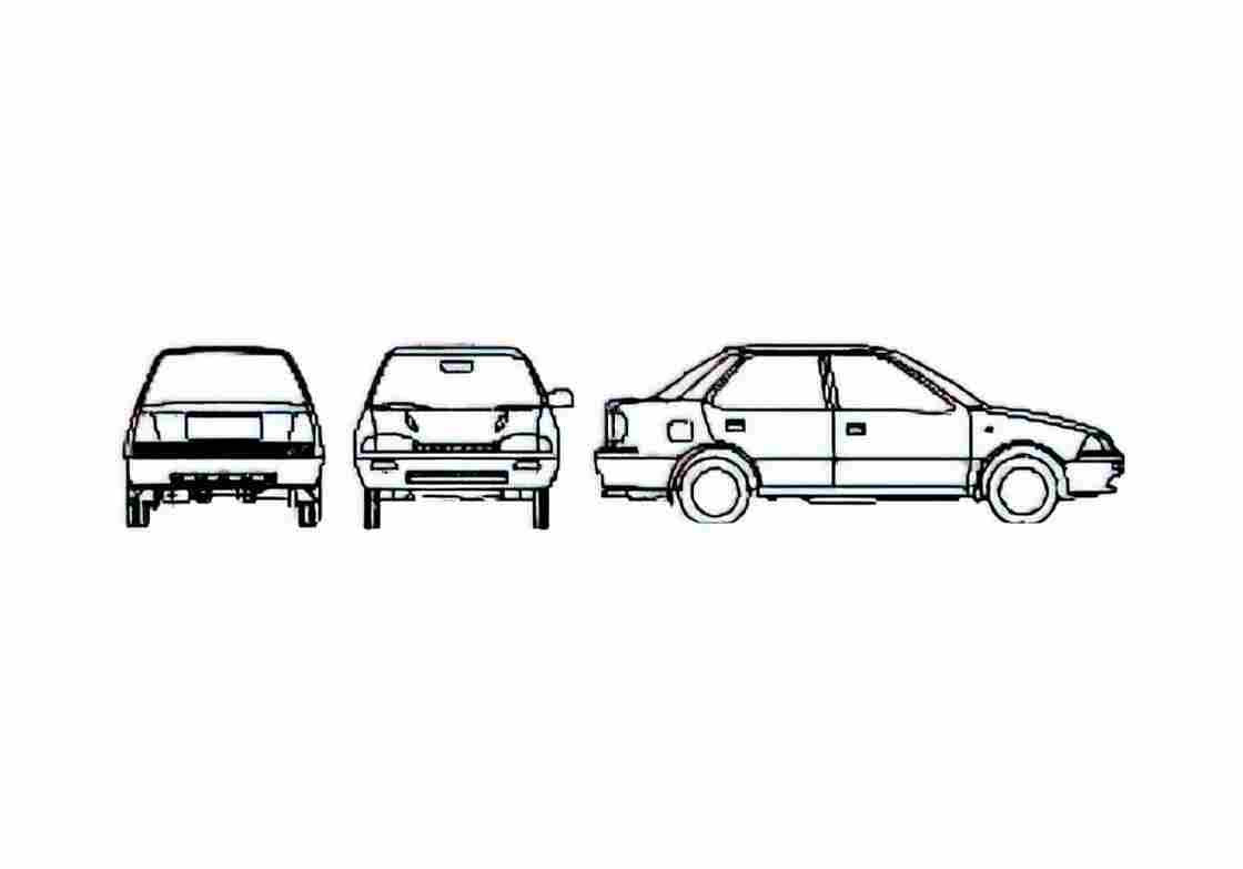Blueprint Suzuki Esteem Sedan 1995 A4 Photo Print