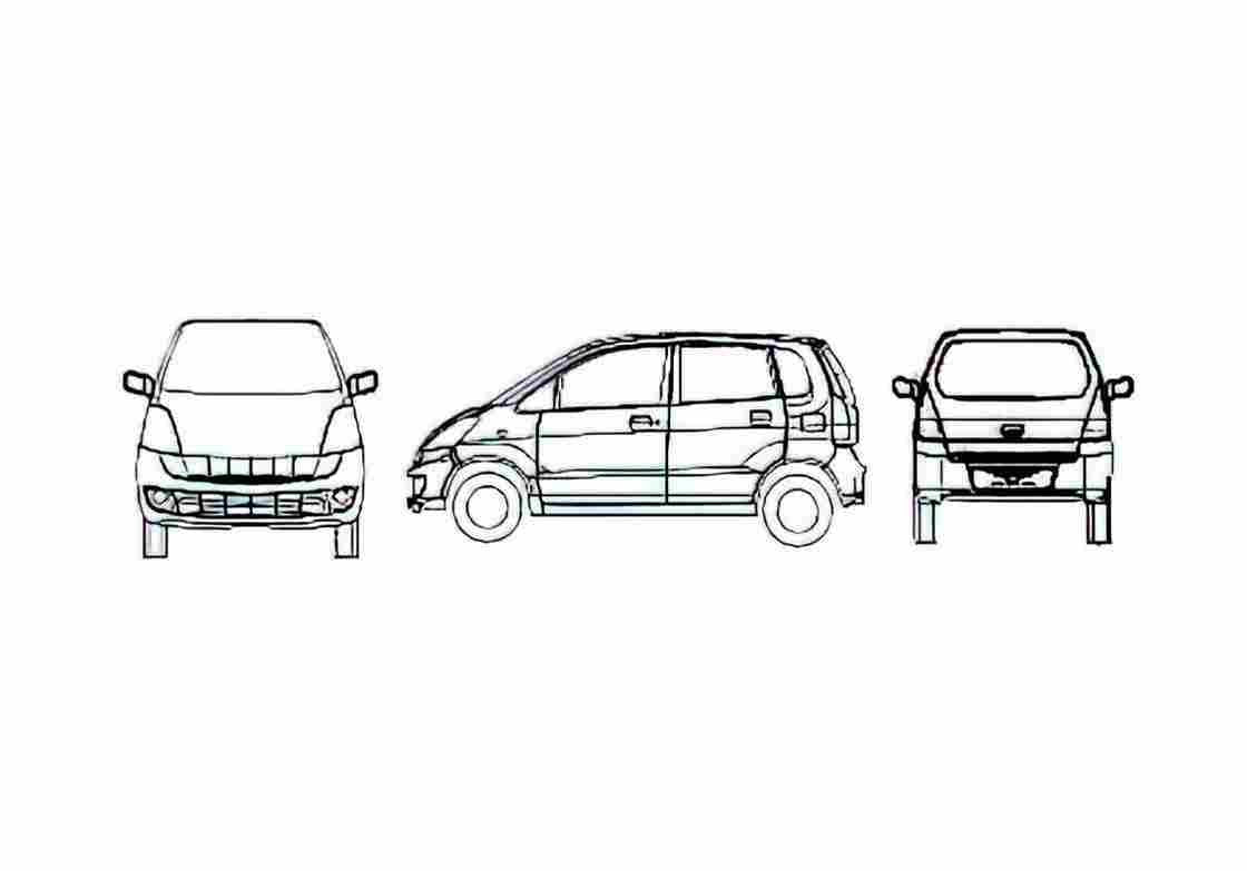 Blueprint Suzuki Estilo Hatchback 2008 A4 Photo Print