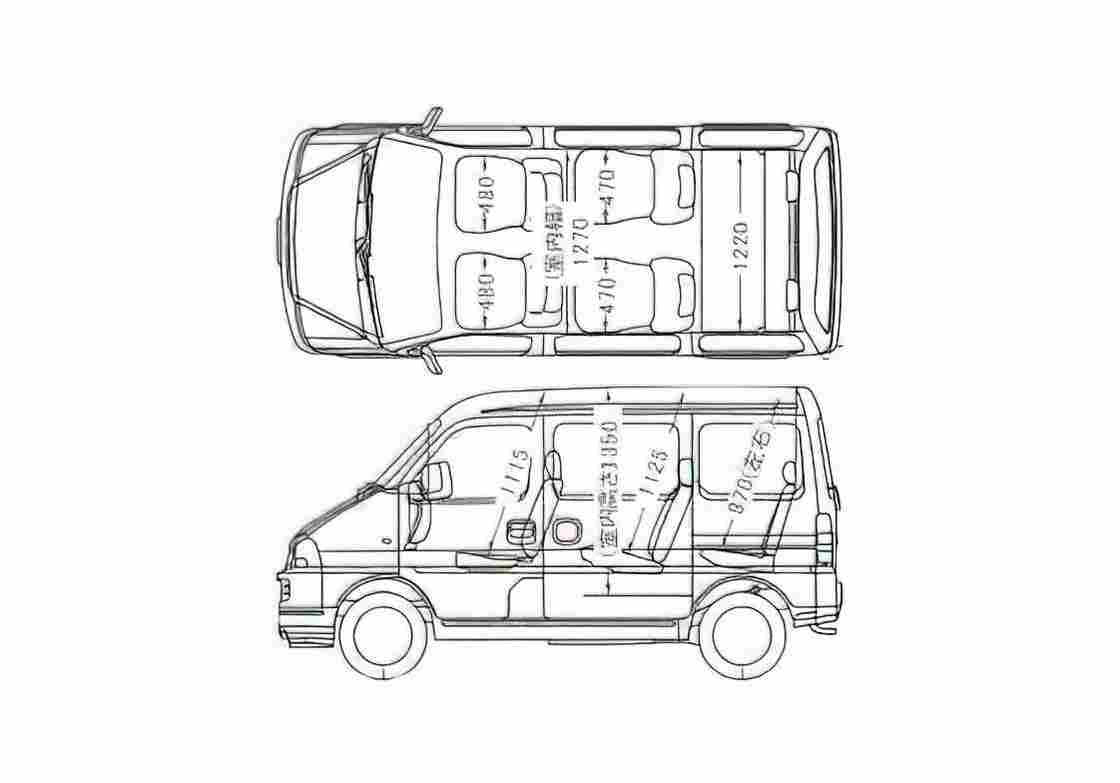 Blueprint Suzuki Every Landy Minivan 2005 A4 Photo Print