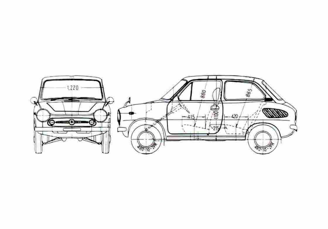 Blueprint Suzuki Fronte 360 Hatchback 1930 A4 Photo Print