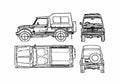 Blueprint Suzuki Gypsy SUV 2005 A4 Photo Print