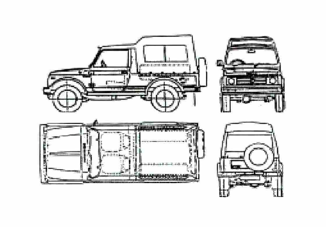 Blueprint Suzuki Gypsy SUV 2005 A4 Photo Print