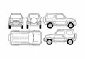 Blueprint Suzuki Jimny Hard Top SUV 2007 A4 Photo Print