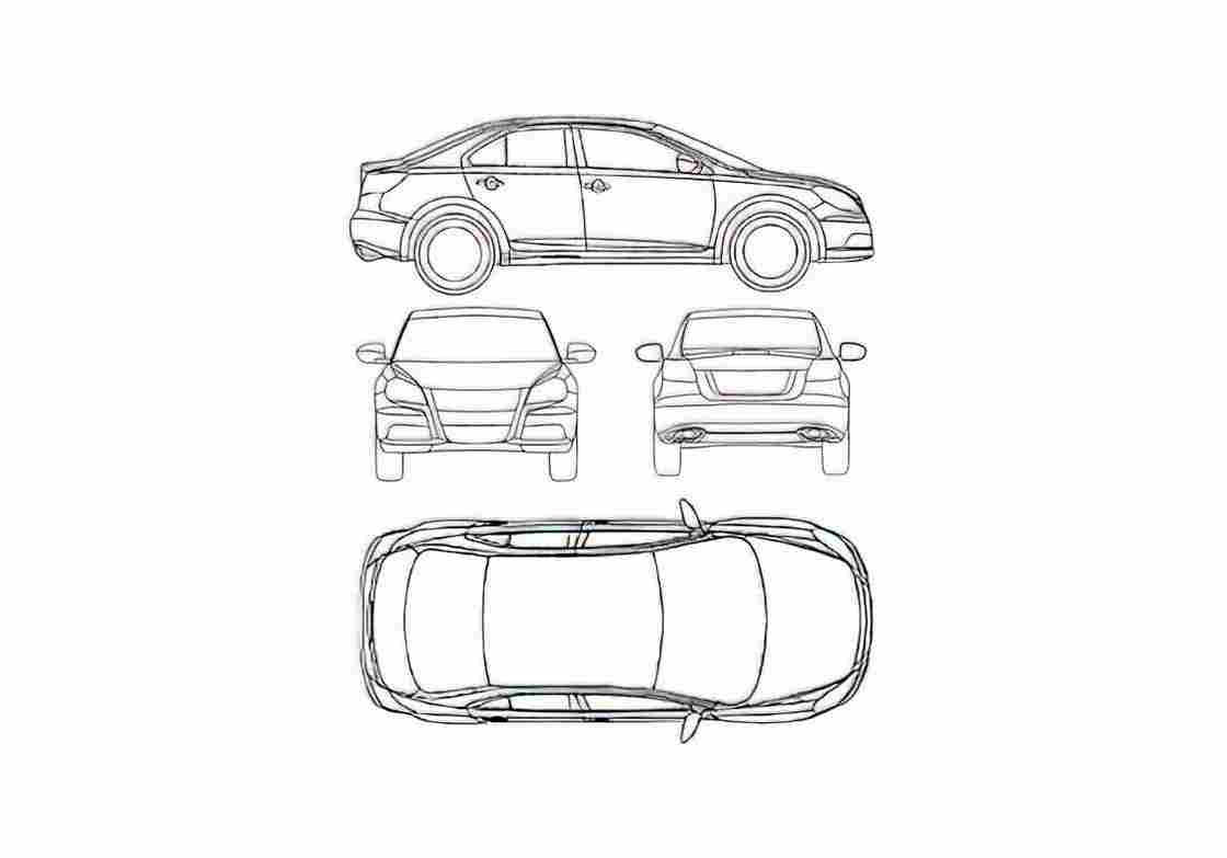 Blueprint Suzuki Kizashi Sedan 2009 A4 Photo Print