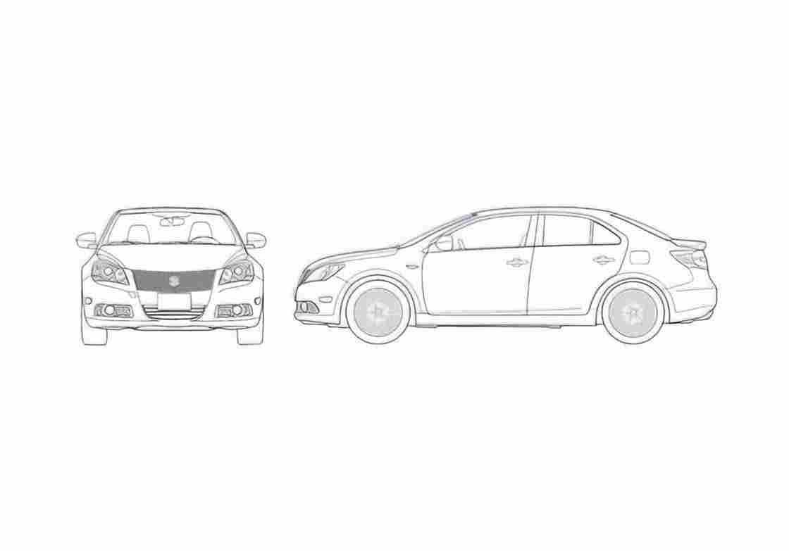 Blueprint Suzuki Kizashi Sedan 2010 A4 Photo Print