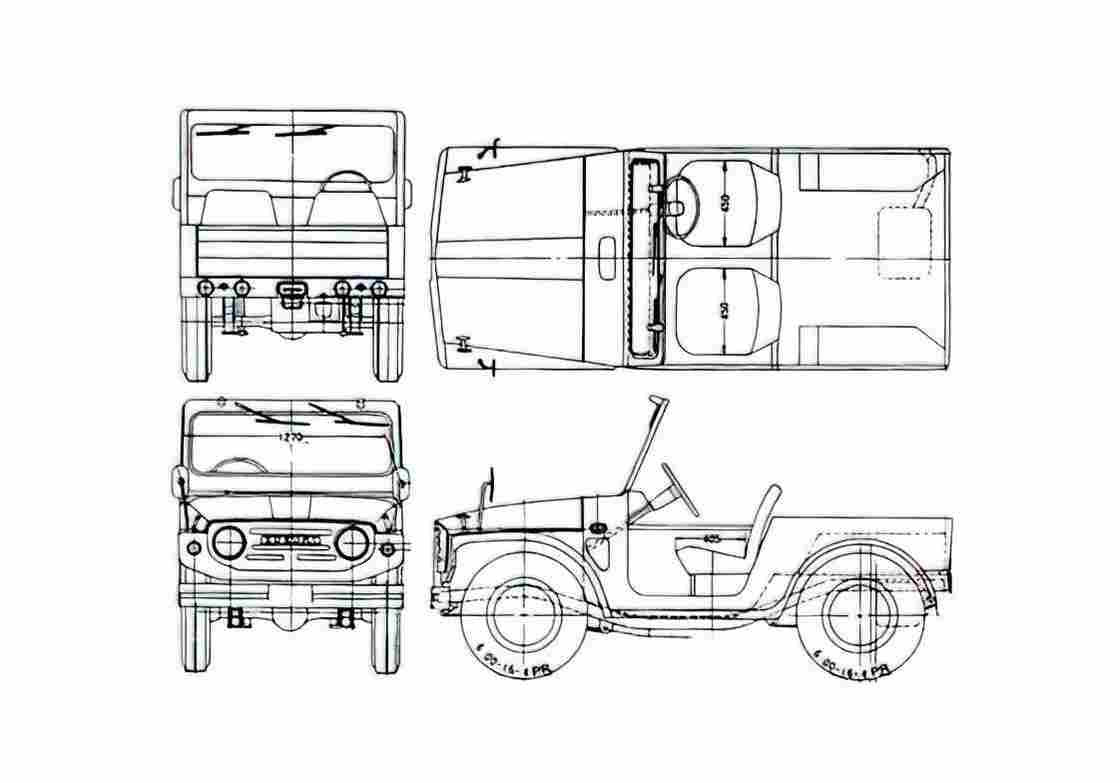 Blueprint Suzuki LJ10 SUV 1970 A4 Photo Print