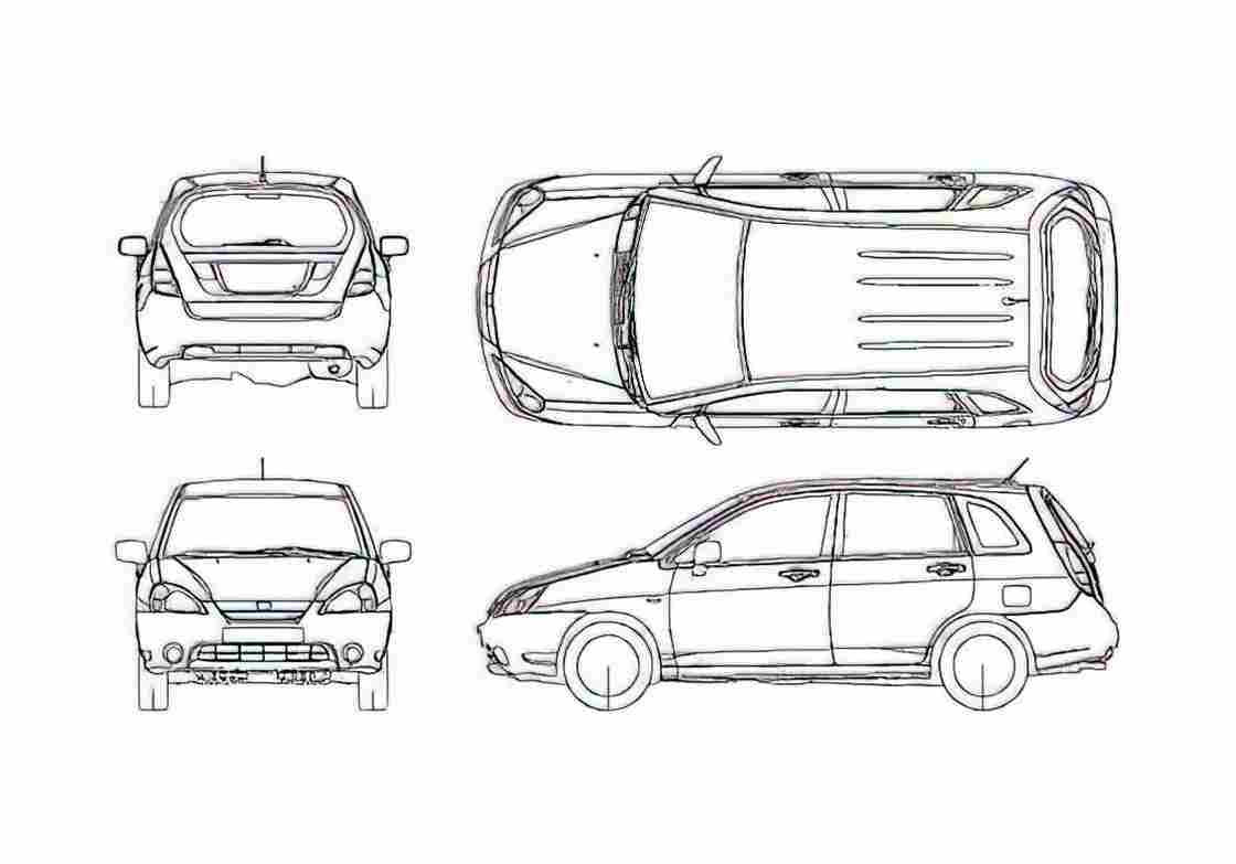 Blueprint Suzuki Liana Wagon 2003 A4 Photo Print