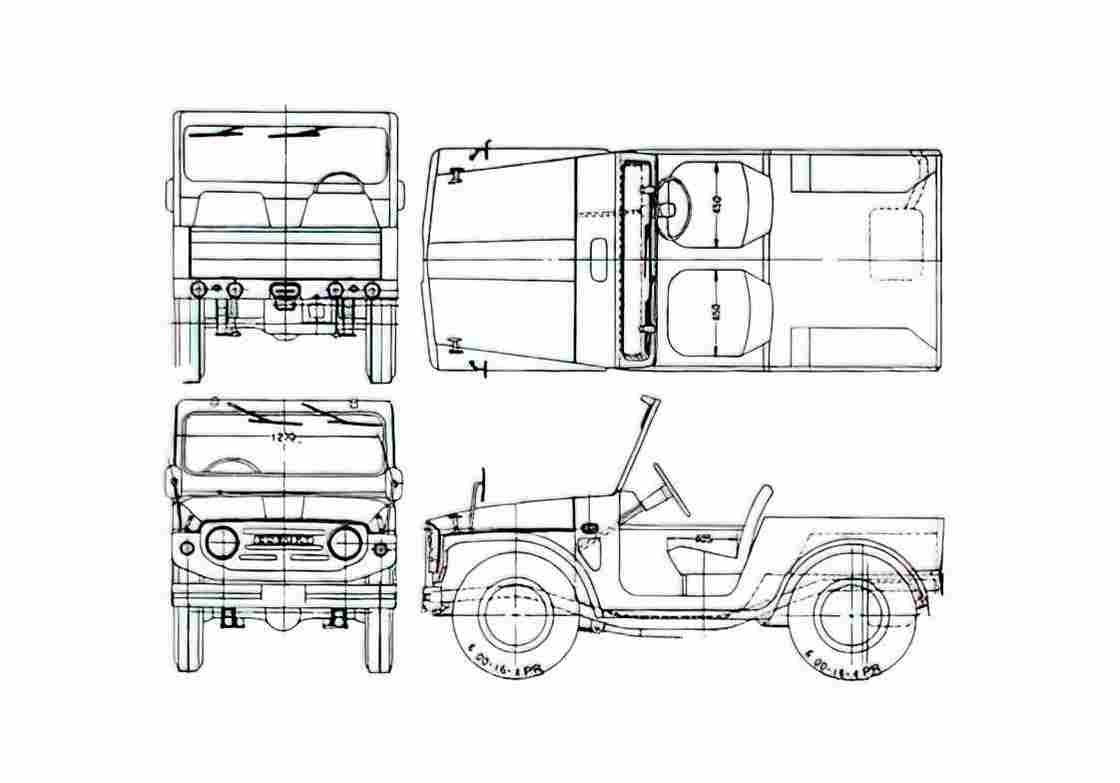 Blueprint Suzuki Lj 10 SUV 1970 A4 Photo Print