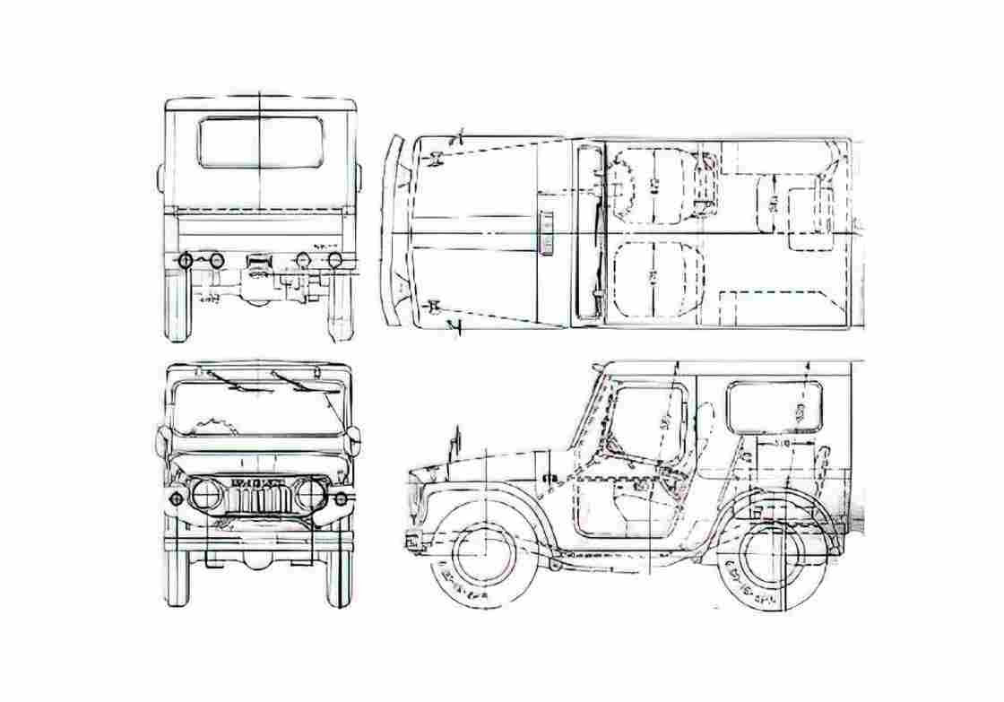 Blueprint Suzuki Lj 20 SUV 1972 A4 Photo Print