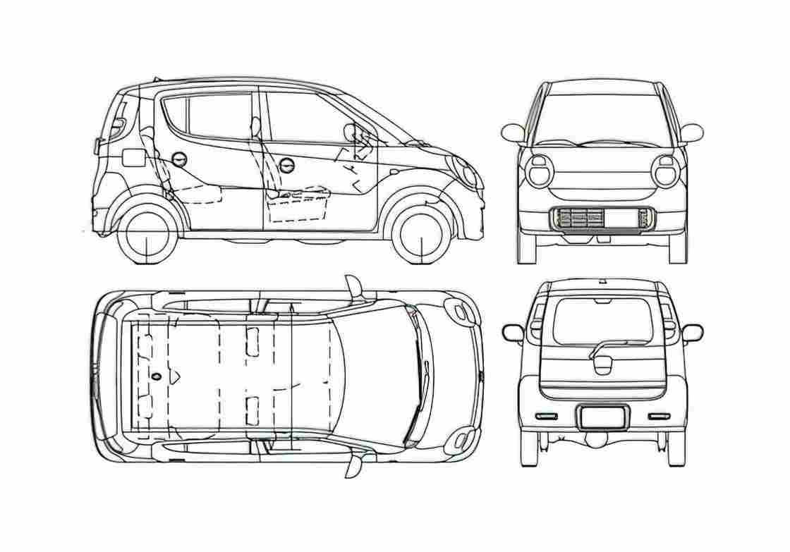 Blueprint Suzuki MR Wagon Microvan 2007 A4 Photo Print
