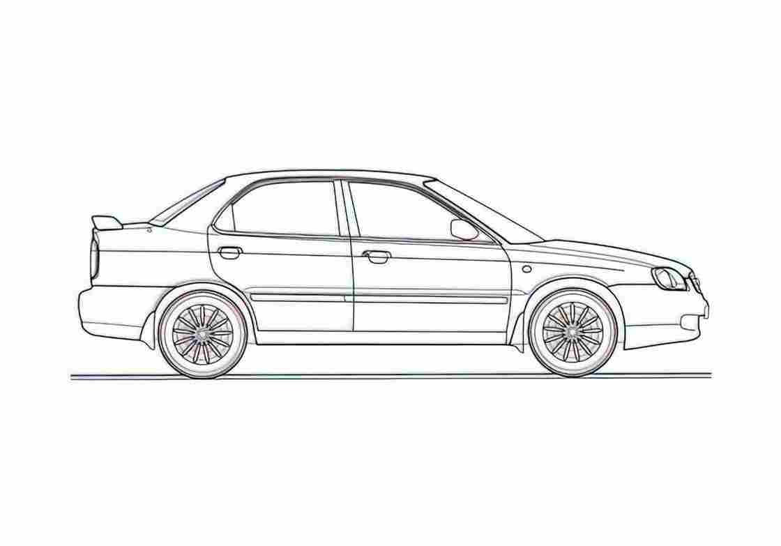Blueprint Suzuki Maruti Baleno Sedan 2003 A4 Photo Print