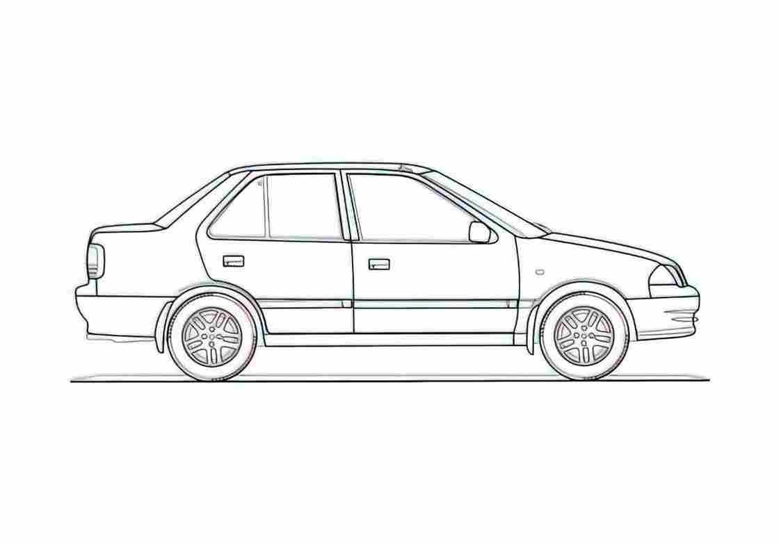 Blueprint Suzuki Maruti Esteem Swift Sedan 2002 A4 Photo Print