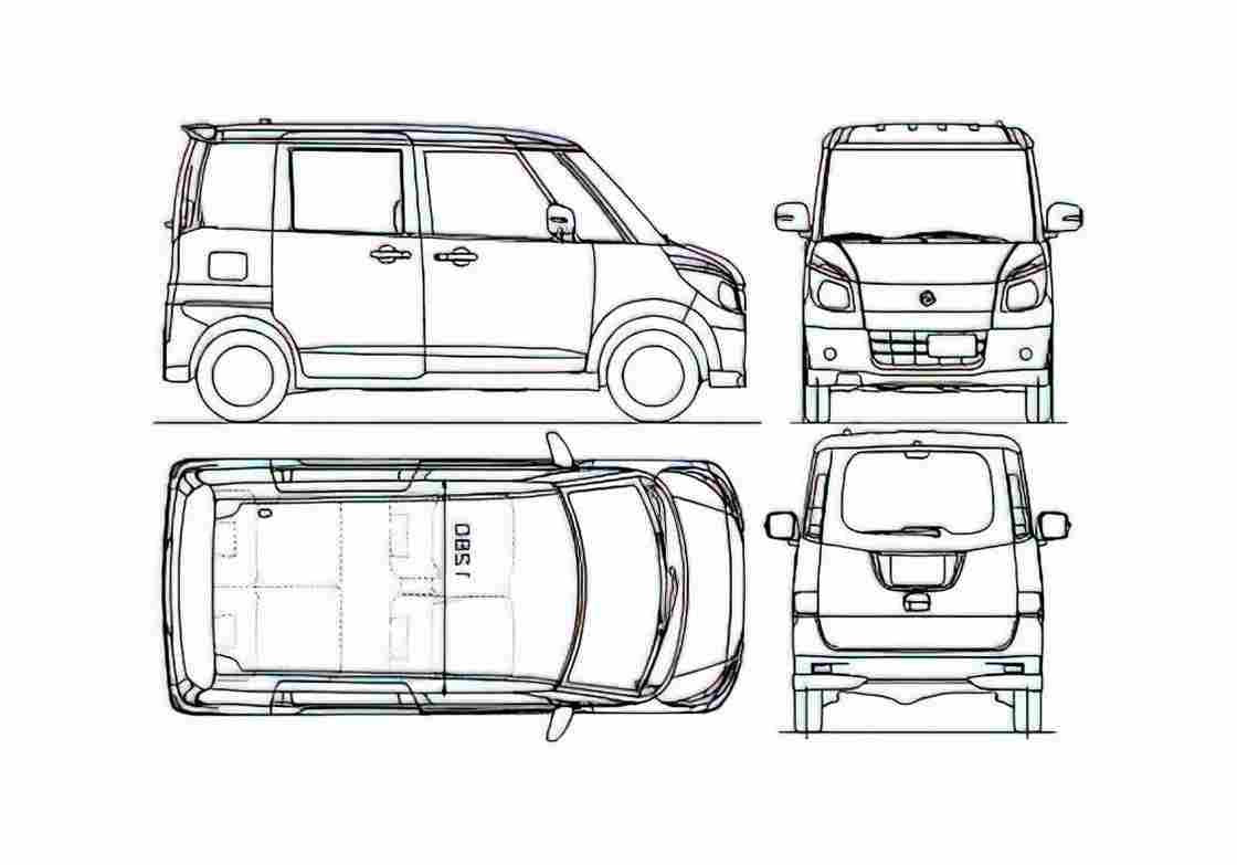 Blueprint Suzuki Palette Microvan 2009 A4 Photo Print