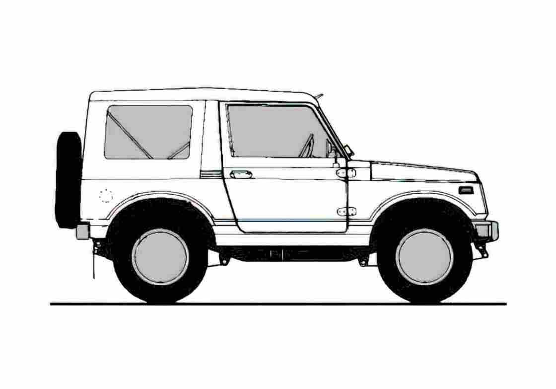 Blueprint Suzuki SJ 410 SUV 1982 A4 Photo Print