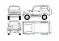 Blueprint Suzuki SJ410 Samurai Hardtop SUV 1982 A4 Photo Print