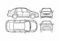 Blueprint Suzuki SX4 Sedan 2007 A4 Photo Print