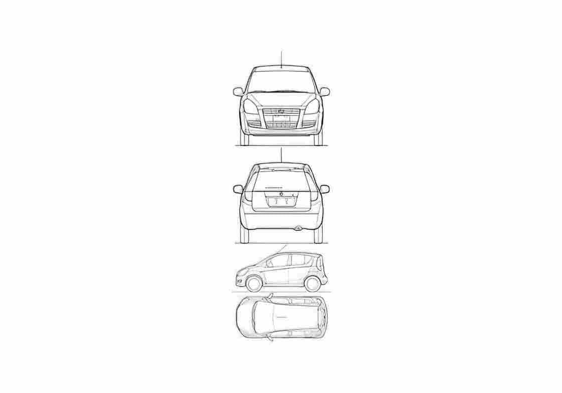 Blueprint Suzuki Splash Hatchback 2008 A4 Photo Print