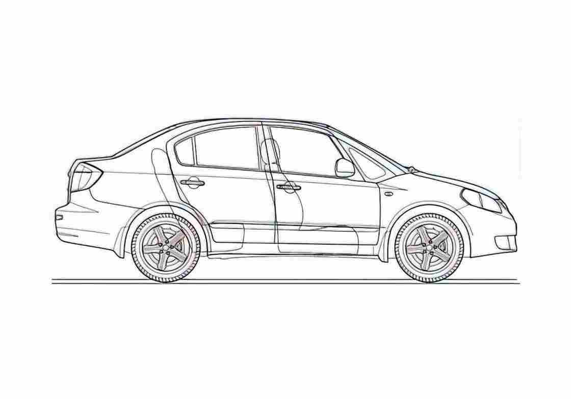 Blueprint Suzuki Suzuki SX4 Sedan 2008 A4 Photo Print