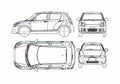 Blueprint Suzuki Swift 5 door Microvan 2005 A4 Photo Print
