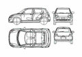 Blueprint Suzuki Swift 5 door Microvan 2006 A4 Photo Print