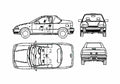 Blueprint Suzuki Swift Cabriolet 1988 A4 Photo Print