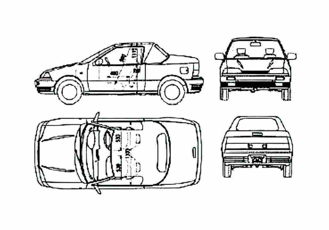 Blueprint Suzuki Swift Cabriolet 1988 A4 Photo Print
