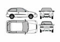 Blueprint Suzuki Swift GS 3 door Hatchback 1993 A4 Photo Print