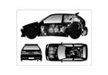Blueprint Suzuki Swift Hatchback 1996 A4 Photo Print