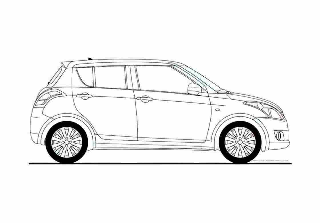 Blueprint Suzuki Swift Hatchback 2010 A4 Photo Print