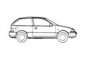 Blueprint Suzuki Swift MK2 3 door Hatchback 1989 A4 Photo Print
