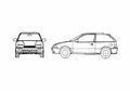 Blueprint Suzuki Swift MK2 3 door Sedan 1989 A4 Photo Print