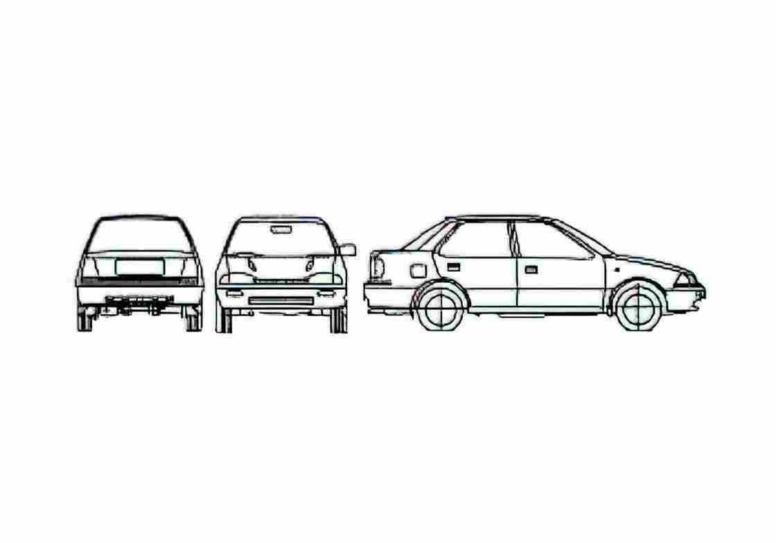 Blueprint Suzuki Swift Sedan 1995 A4 Photo Print