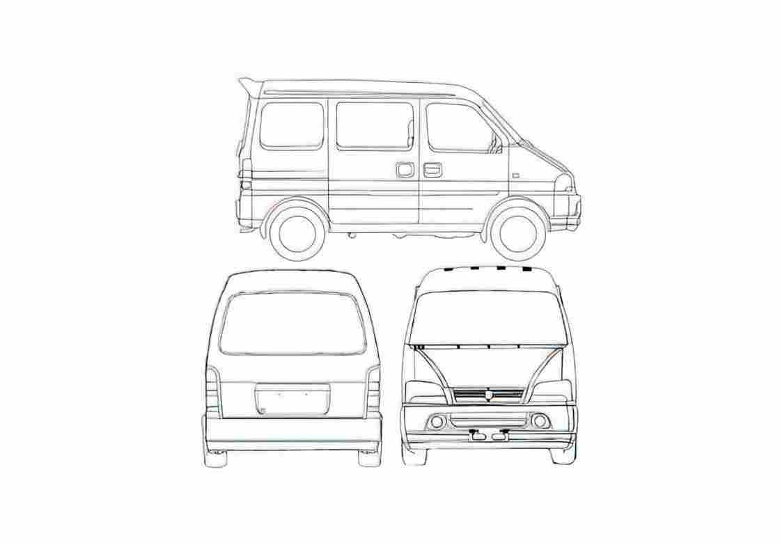 Blueprint Suzuki Versa Microvan 2007 A4 Photo Print