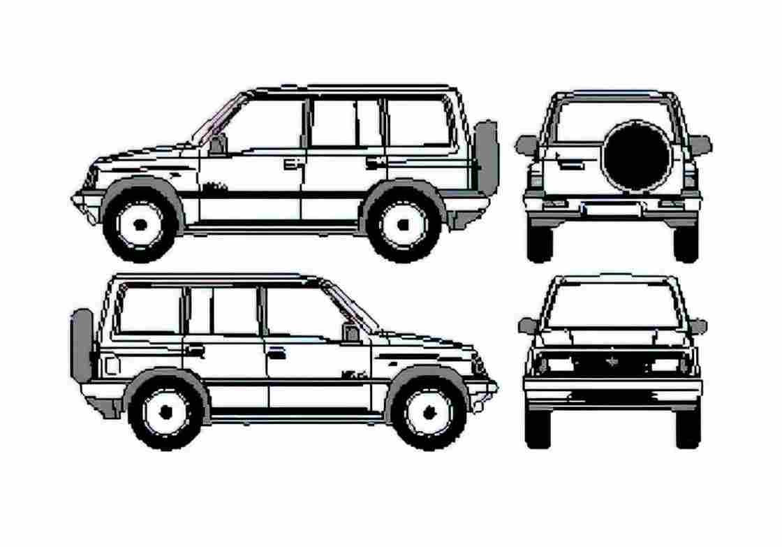 Blueprint Suzuki Vitara 5 door SUV 1994 A4 Photo Print