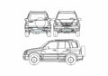 Blueprint Suzuki Vitara 5 door SUV 2005 A4 Photo Print