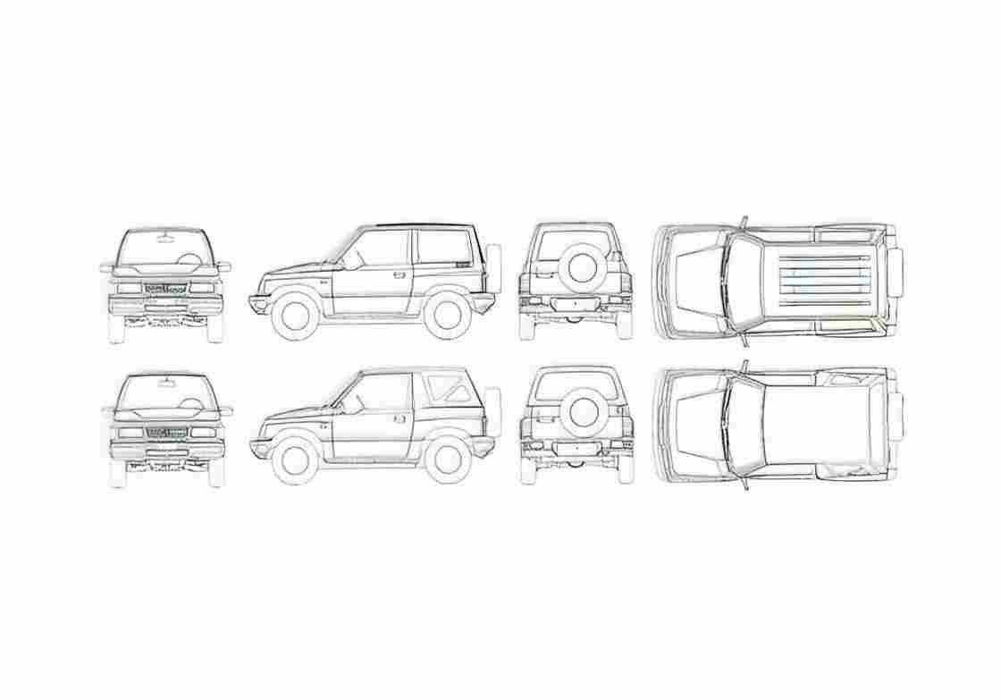 Blueprint Suzuki Vitara SUV 1997 A4 Photo Print