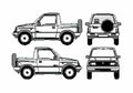 Blueprint Suzuki Vitara Soft Top Pick up 1994 A4 Photo Print