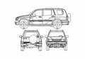 Blueprint Suzuki Vitara XL 7 SUV 2005 A4 Photo Print