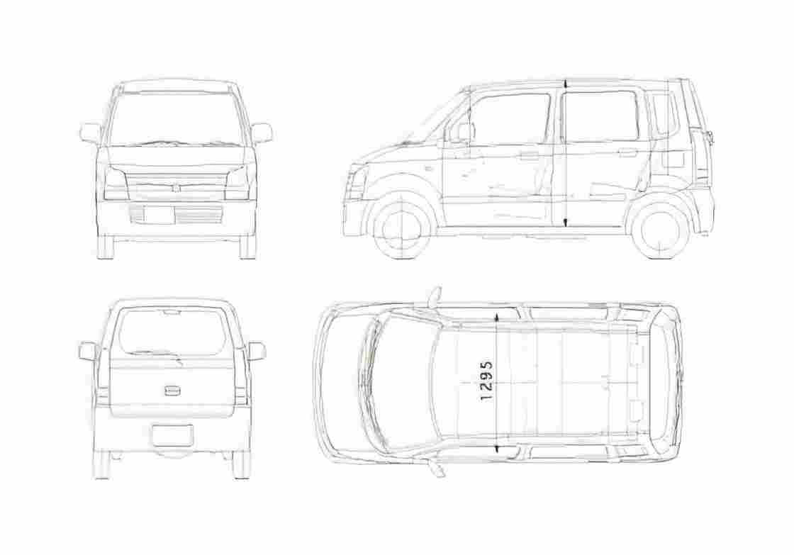 Blueprint Suzuki Wagon R Wagon 2005 A4 Photo Print