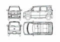 Blueprint Suzuki Wagon RT Microvan 2007 A4 Photo Print