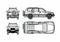 Blueprint Suzuki XL7 SUV 2004 A4 Photo Print