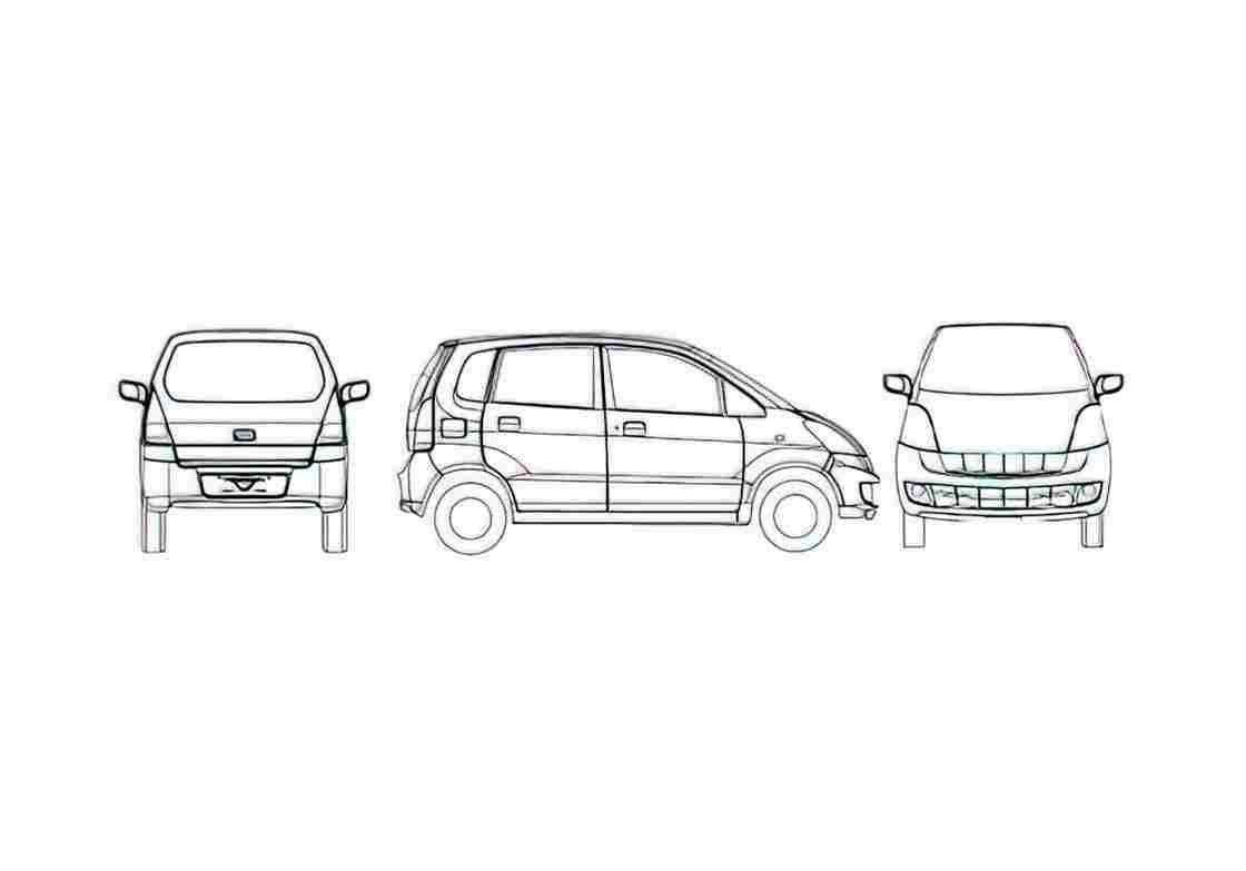 Blueprint Suzuki Zen Microvan 2001 A4 Photo Print
