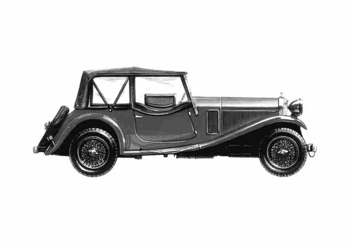 Blueprint Talbot 105 Sports Tourer Vanden Plas Cabriolet 1931 A4 Photo Print
