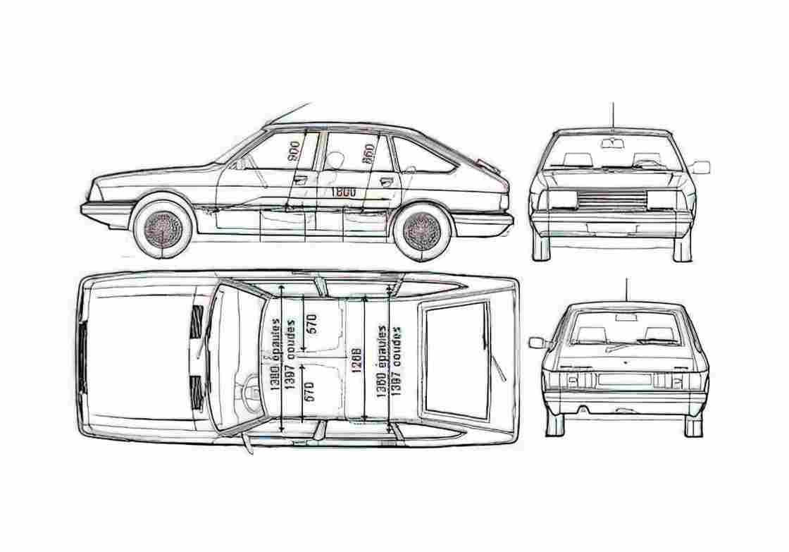 Blueprint Talbot Alpine 1510 Hatchback 1979 A4 Photo Print