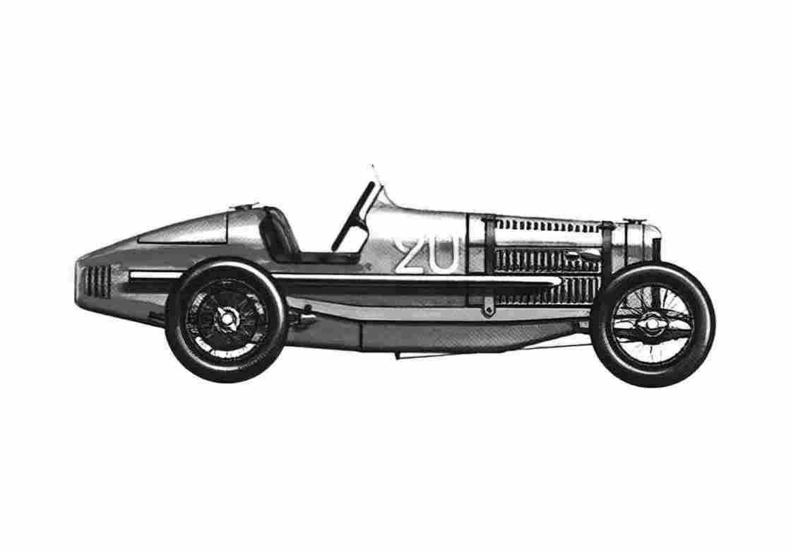 Blueprint Talbot GP OW 1925 A4 Photo Print