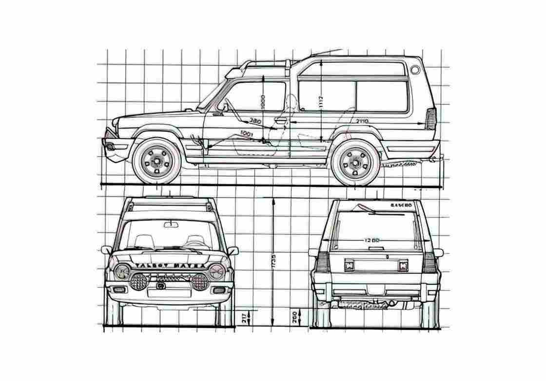 Blueprint Talbot Matra Rancho Wagon 1981 A4 Photo Print